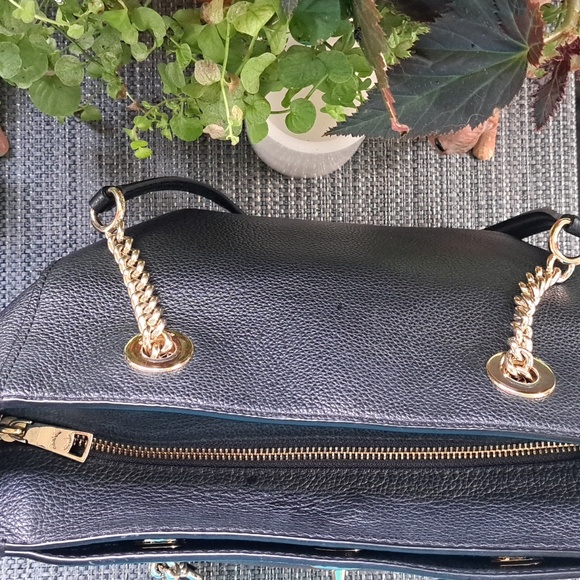 Coach Turnlock Chain 27 Black Leather Shoulder Bag 57107 Excellent Condition - Picture 9 of 12